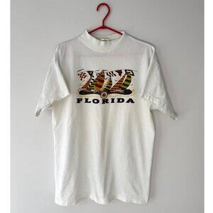 90s vintage Florida retro style sailing boat graphic cotton tshirt made in USA